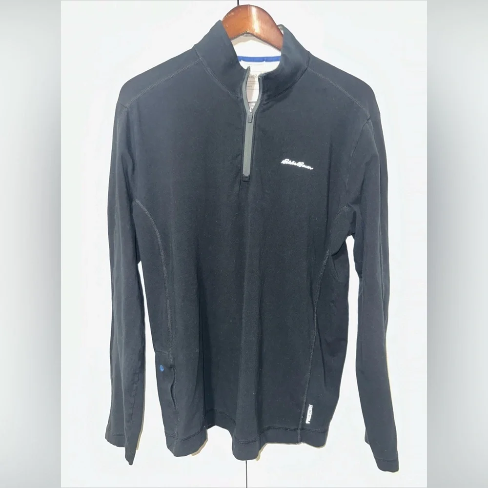 Eddie Bauer Travex FreeDry Lightweight Quarterzip Longsleeve M Black